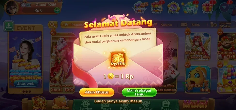 Screenshot Platform MENANGBET